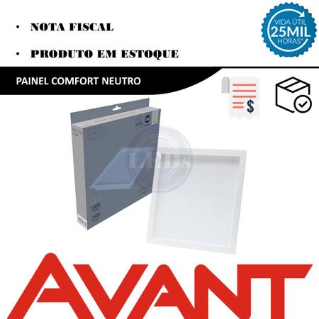Painel Led Embutir Recuado 24w Comfort Branco Neutro 4000K - Avant Imagem de Painel Led Embutir Recuado 24w Comfort Branco Neutro 4000K