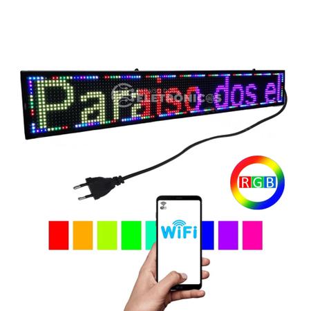 Imagem de Painel LED Letreiro Digital Wi-fi Luminoso RGB 10020 Interno Bivolt SL1025CP10