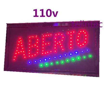 Imagem de Painel led Placa Luminoso letreiro Aberto 110v