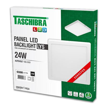 Imagem de Painel Led Taschibra Lys Quadrado de Sobrepor 6500K 24W