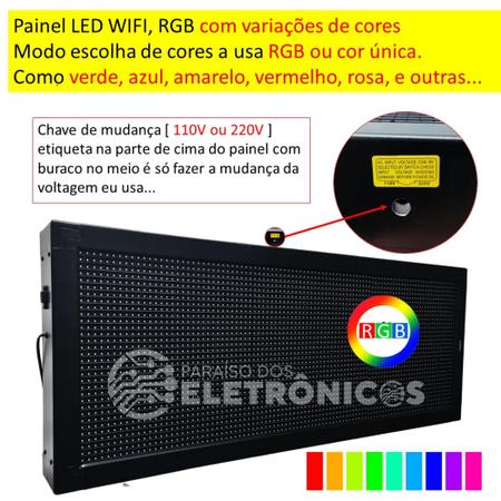 Imagem de Painel Letreiro Luminoso De Led Wi-fi 100x40 Fácil E Prático SL1045CP10