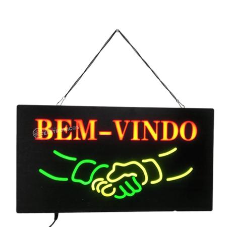 Imagem de Painel Luminoso Bem Vindo Neon Placa Luz Led Ideal Para Bares LE4007