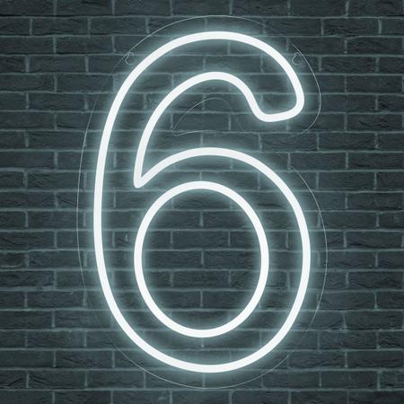 Imagem de Painel Neon Numero Seis 6 Instagram Iluminação Branco 50cm