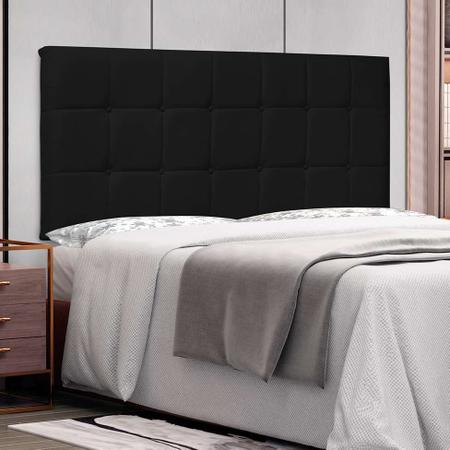 Imagem de Painel para Cama Box Casal Verona Poliuretano Preto