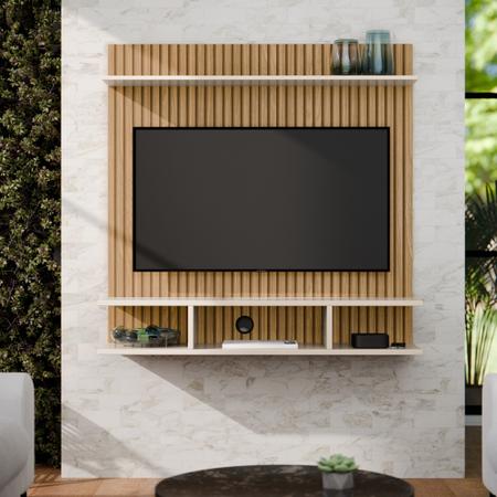 Imagem de Painel Para Tv 32 Polegadas Com Prateleira Smart Plus Quarto Sala Ripado Onix - Diversas Cores