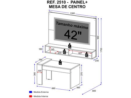 Imagem de Painel para TV até 42” Malbec 2510.081.081