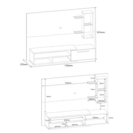 Imagem de Painel para TV até 50 Polegadas 1 Porta Cancún Atualle Móveis