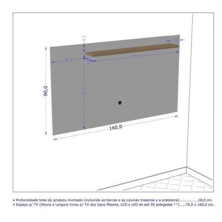 Imagem de Painel para TV até 50 Polegadas Móveis Bechara