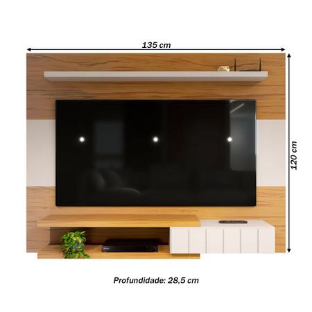 Imagem de Painel para TV Até 50 Polegadas Opala 1 Porta para TV Pinho/Off White - Pnr Móveis