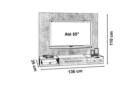 Imagem de Painel para TV até 55" 5004 Cor Castanho