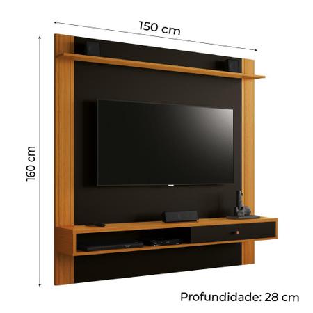 Imagem de Painel Para TV Até 55 Polegadas 1,55m Condor Cedro / Preto