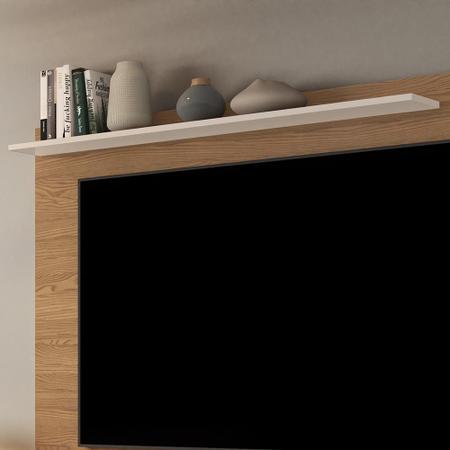 Painel Para Tv Até 55 Polegadas Com 3 Nicho Luxo Freijó Com Off White  Painel para tv