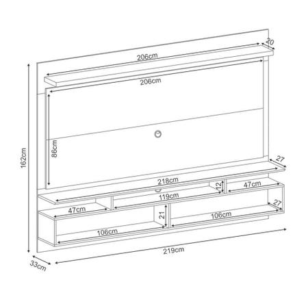 Imagem de Painel para TV até 60 Polegadas Limit Marrom Nature e Off White