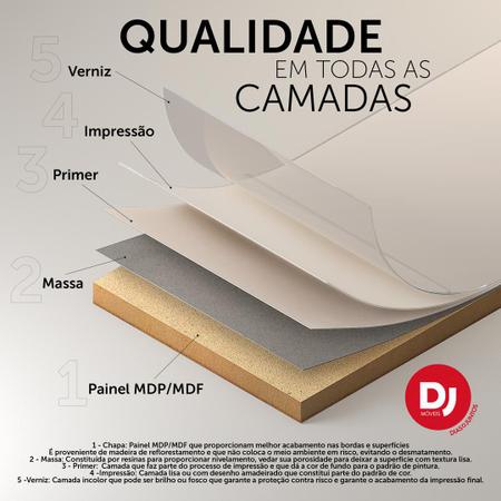 Imagem de Painel para TV até 60 Polegadas Ripado com Nichos Dj Móveis Bento Freijó/Off White