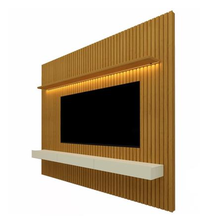 Imagem de Painel para TV até 85 Polegadas Ripado com LED Nobre 230cm Gelius Móveis