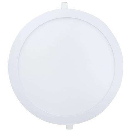 Imagem de Painel Plafon Led 18w Embutir Redondo 3500K Branco Quente Decoração Casa Loja Sanca Gesso