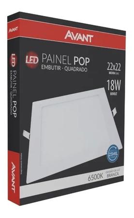 Imagem de Painel Plafon Led 18w Quadrado Embutir Branco Frio Luminária