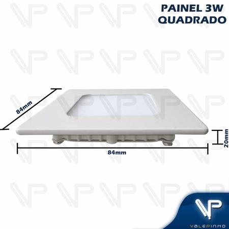 Imagem de Painel plafon led 3w embutir quadrado 3000k(branco quente)bivolt kit10