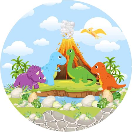 Painel de Festa em Tecido - Dinossauros Baby Cute - Via Cores - Paineis de  Festa