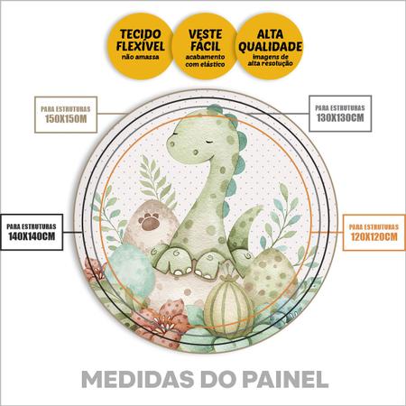 Painel Redondo em Tecido para festa aniversário veste fácil Dinossauro -  INOVE ADESIVOS