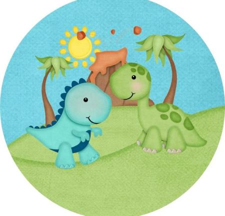 Imagem de Painel Redondo Tecido Sublimado 3D Dino Baby WRD-731