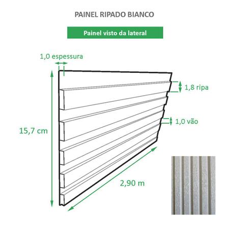 Imagem de Painel Ripado Ecológico RENO Bianco - Novidade placa com 0,46m²