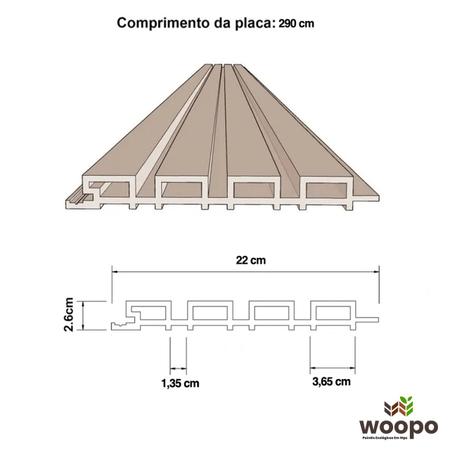 Painel Ripado WPC Externo Varias Cores 2,90m x 20cm (0,58m²) - Woopo Imagem de Painel Ripado WPC Externo Varias Cores 2,90m x 20cm (0,58m²)