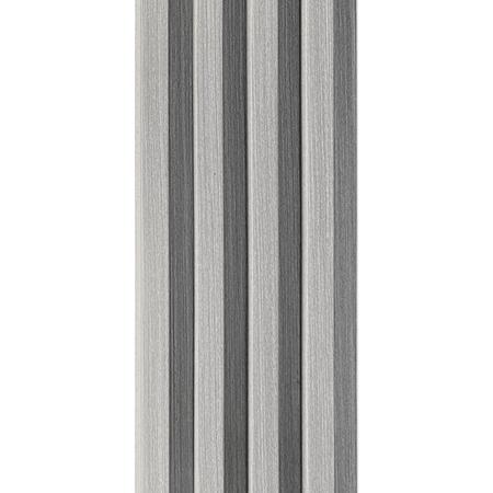 Painel Ripado WPC Interno Wave Cor: Cinza Médio Kit 5 Un - 2,90m x 14cm, 0,43m² - Woopo Imagem de Painel Ripado WPC Interno Wave Cor: Cinza Médio Kit 5 Un - 2,90m x 14cm, 0,43m²