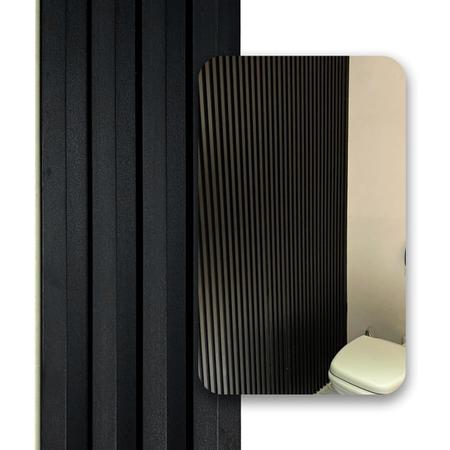 Imagem de Painel Ripado Wpc Interno Wave Cor: Preto 2,90m x 14cm (0,406m²)