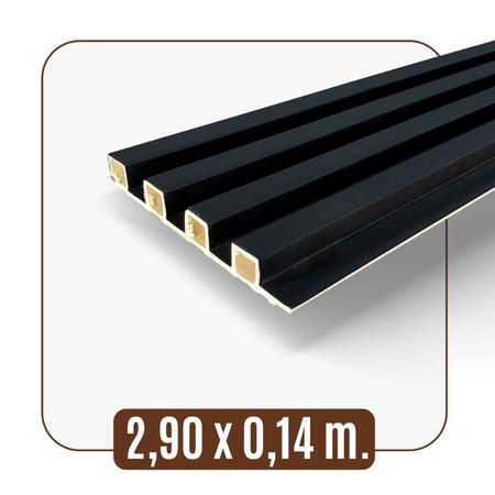 Painel Ripado Wpc Interno Wave Cor: Preto 2,90m x 14cm (0,406m²) - Woopo Imagem de Painel Ripado Wpc Interno Wave Cor: Preto 2,90m x 14cm (0,406m²)