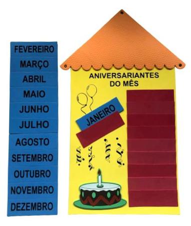 Imagem de Painel Sala de Aula Calendário e Aniversariante do Mês