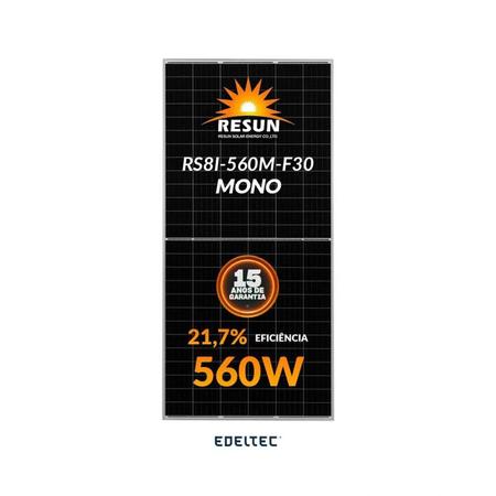 Imagem de Painel Solar Resun 560w Rs8i-560m-f30 144 Cells Mono - 740 Un/cntr