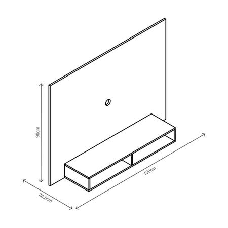 Imagem de Painel Suspenso 1.20m Moderno para TVs Até 47 Polegadas - Ipanema - Off White/Freijo