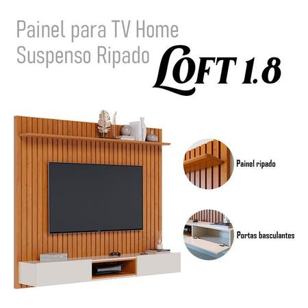 Imagem de Painel Suspenso Loft 1.8 com mesa de Centro Classic Nature Off White - Imcal