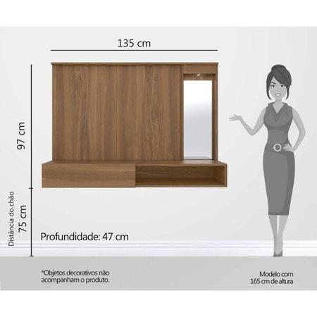 Imagem de Painel Suspenso para TVs 43 Polegadas Multifincional Single Espresso Móveis