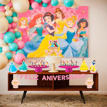 Imagem de Painel TNT Gigante Decoração festa Princesas Disney aniversá