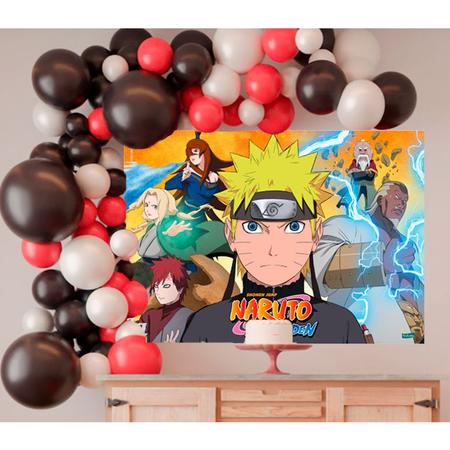 Festa Aniversário Naruto Desenho Decoração Cenários Kit Ouro