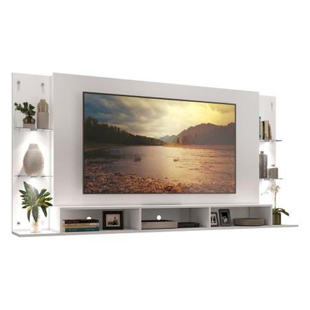 Imagem de Painel TV 65" com 4 Leds e Prateleiras de Vidro Vegas Premium Multimóveis Branco