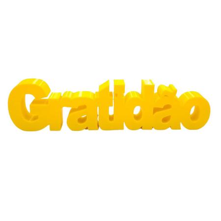Palavra Decorativa Gratidão 20 x 1,5 x 5 - Garcia 3D Imagem de Palavra Decorativa Gratidão 20 x 1,5 x 5