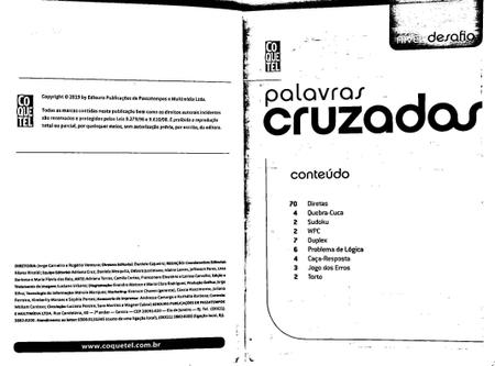Livro Coquetel Palavras Cruzadas Nível Desafio Ed 62 - Livraria da Vila