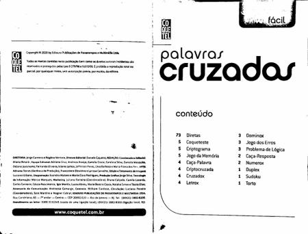 Palavras Cruzadas Livro N47 Fácil Coquetel - Livros de Palavras Cruzadas -  Magazine Luiza