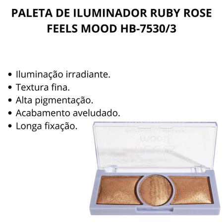 Imagem de Paleta de iluminador ruby rose feels mood hb-7530/3 15,9g
