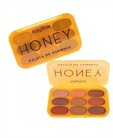 Paleta De Sombras 9 Cores Honey - Matte/metálica - Ruby rose Imagem de Paleta De Sombras 9 Cores Honey - Matte/metálica