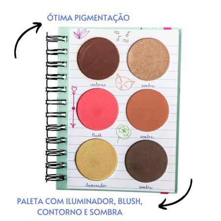 Imagem de Paleta Meu Diário De Make C/ Sombra Blush Iluminador Safira