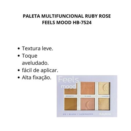 Imagem de Paleta Multifuncional Ruby Rose Feels Mood Hb-7524