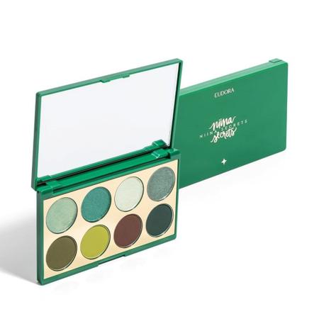 Imagem de Palette de Sombras Maquiagem Niina Secrets Eudora 8 Tons Verde Green 5,6g