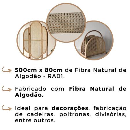 Palha Indiana Algodão Natural Decoração 500x80cm - Ra01 - Componentes Fibras Imagem de Palha Indiana Algodão Natural Decoração 500x80cm - Ra01