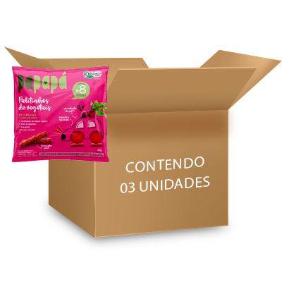 Imagem de Palitinhos de Vegetais Beterraba e Grão-de-Bico Papapá contendo 3 pacotes de 20g cada