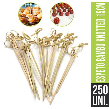 Imagem de Palito Espeto Bambu Petiscos Sticks 15cm Kit com 250 Und