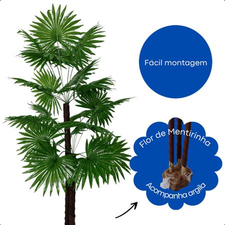 Imagem de Palmeira Artificial Leque Verde sem Vaso Decoração para Sala